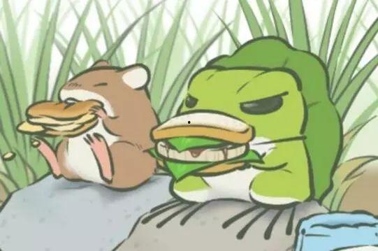 网红青蛙吃瓜看别人吵架,围观网红青蛙的吵架现场